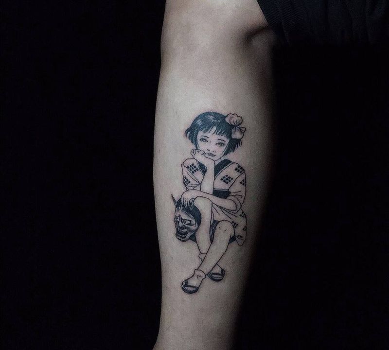 日本姑娘纹身图片