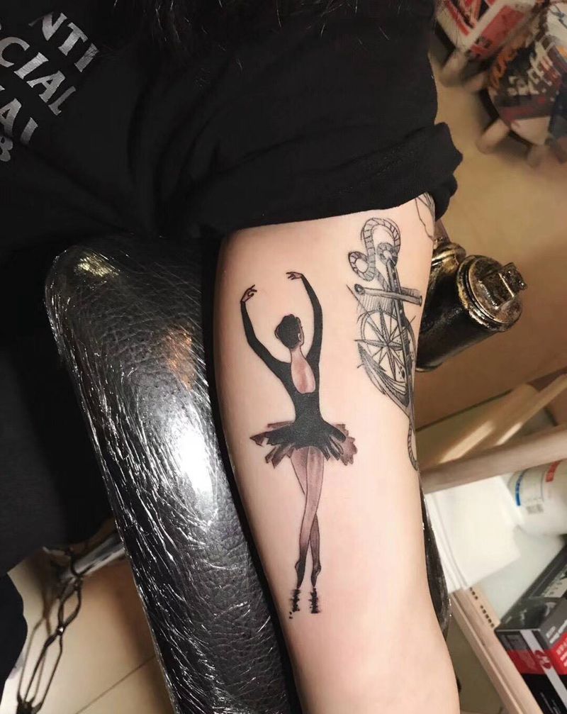 芭蕾舞女孩纹身图片