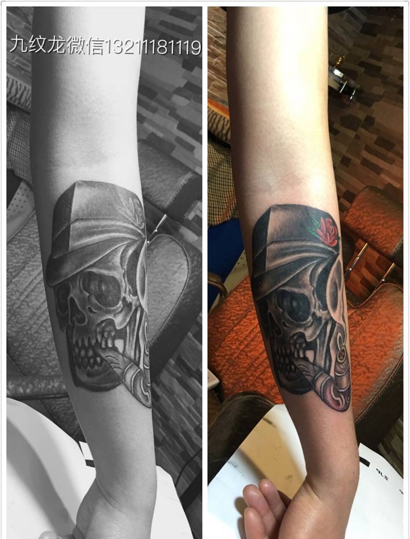 骷髅头纹身图片