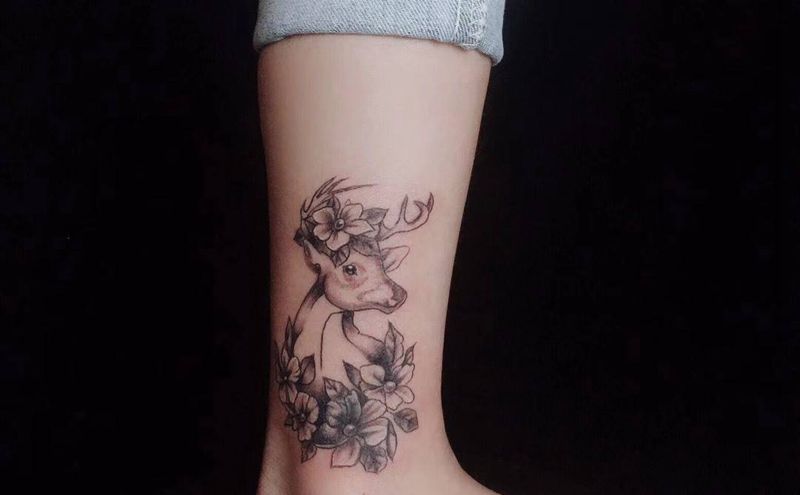 鹿头纹身图片