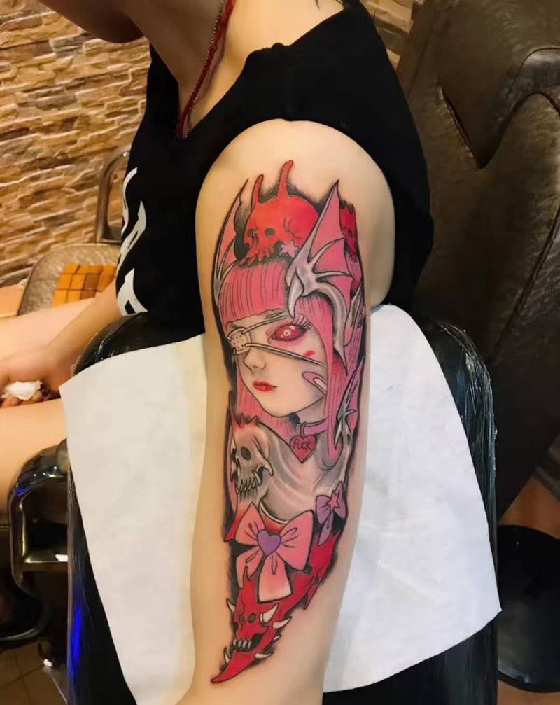 小魔女纹身图片
