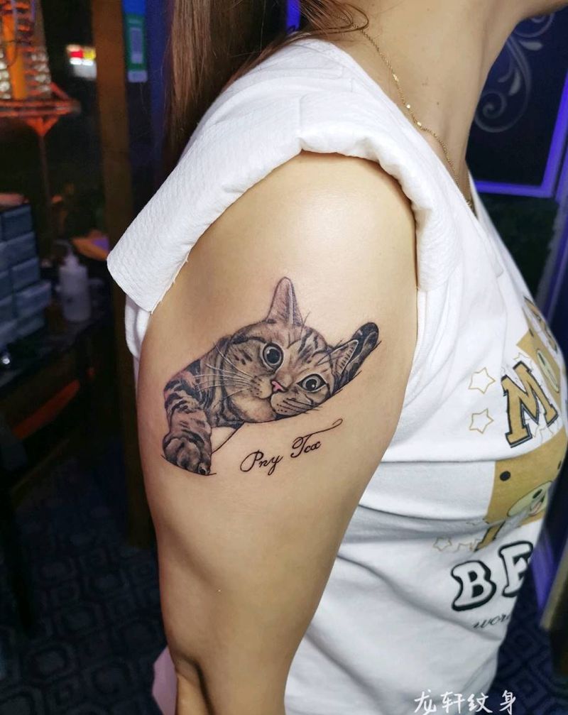 写实小猫纹身图片_手部纹身图案