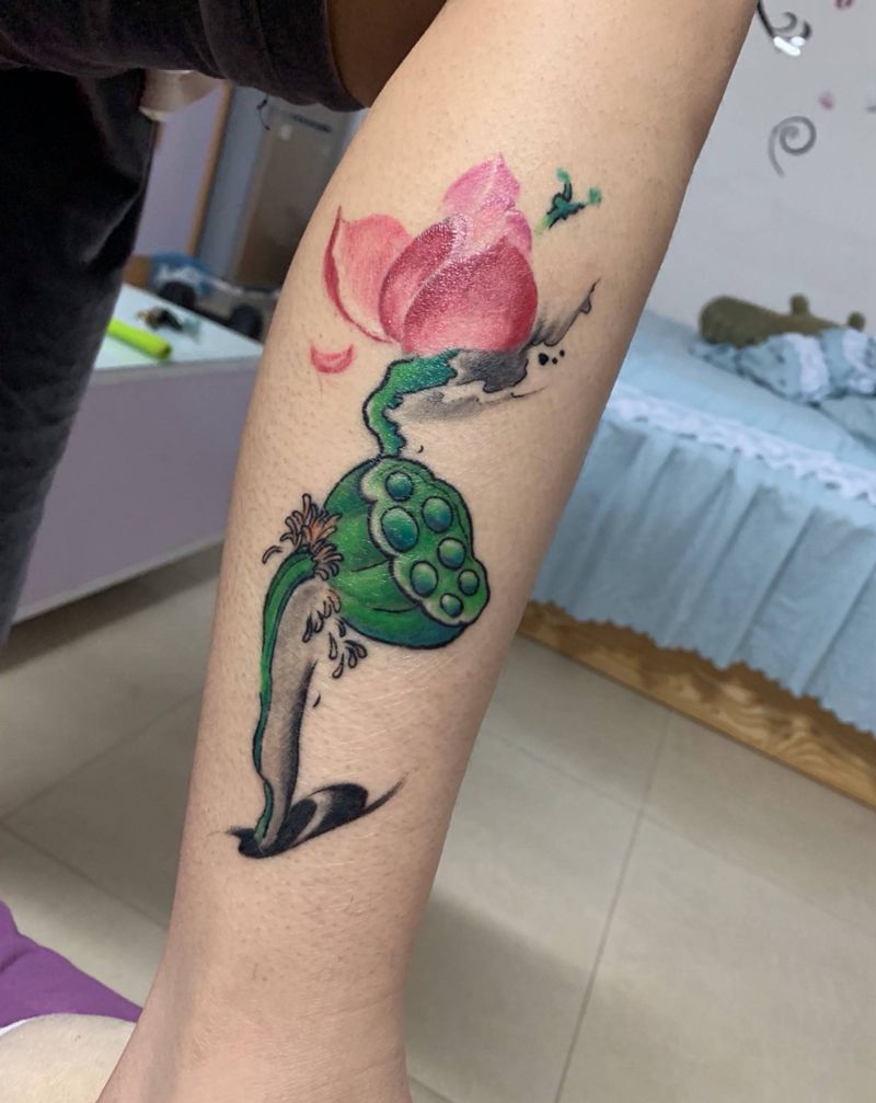 莲，恢复后纹身图片