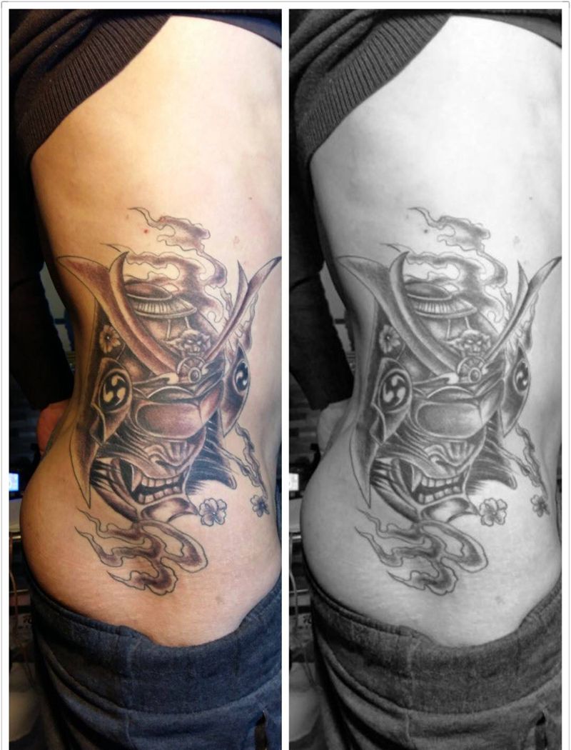 武士头像纹身图片