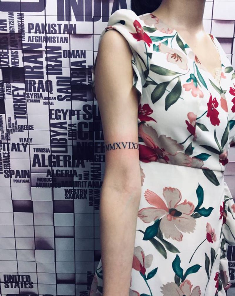 罗马数字纹身图片_手臂纹身图案