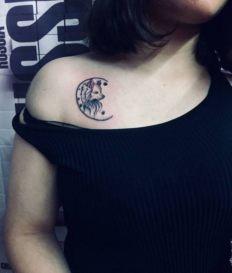 小狗纹身纹身图片_肩部纹身图案