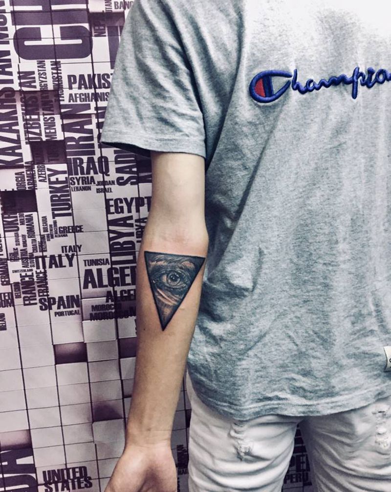 眼睛纹身图片_手臂纹身图案