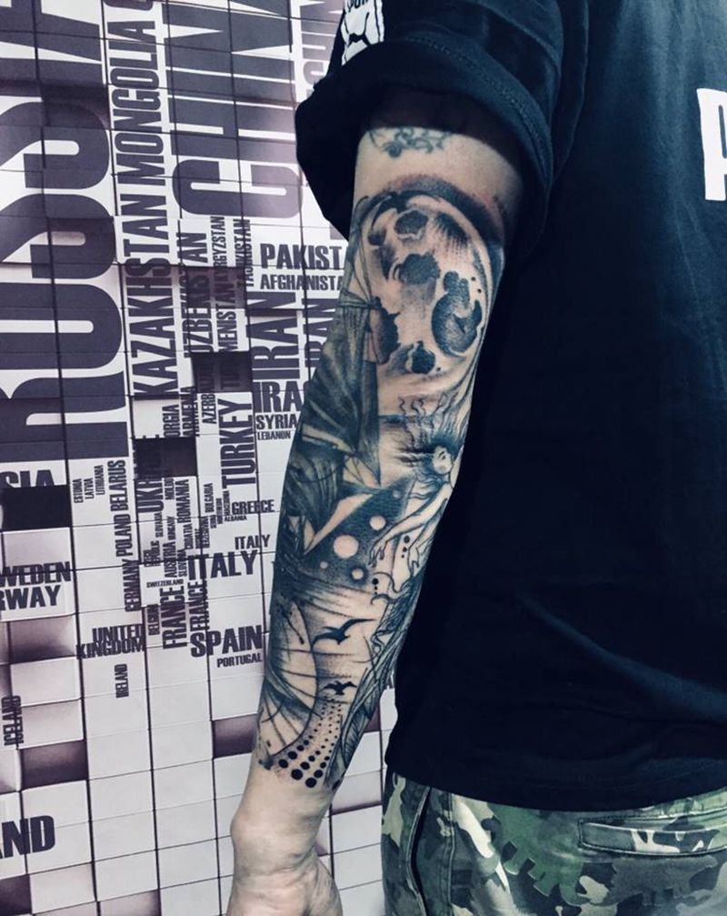 手臂欧美纹身图片_手臂纹身图案