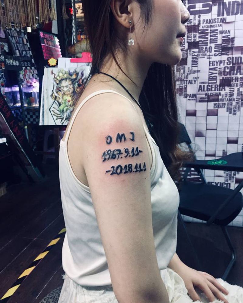 数字日期纹身图片_手臂纹身图案