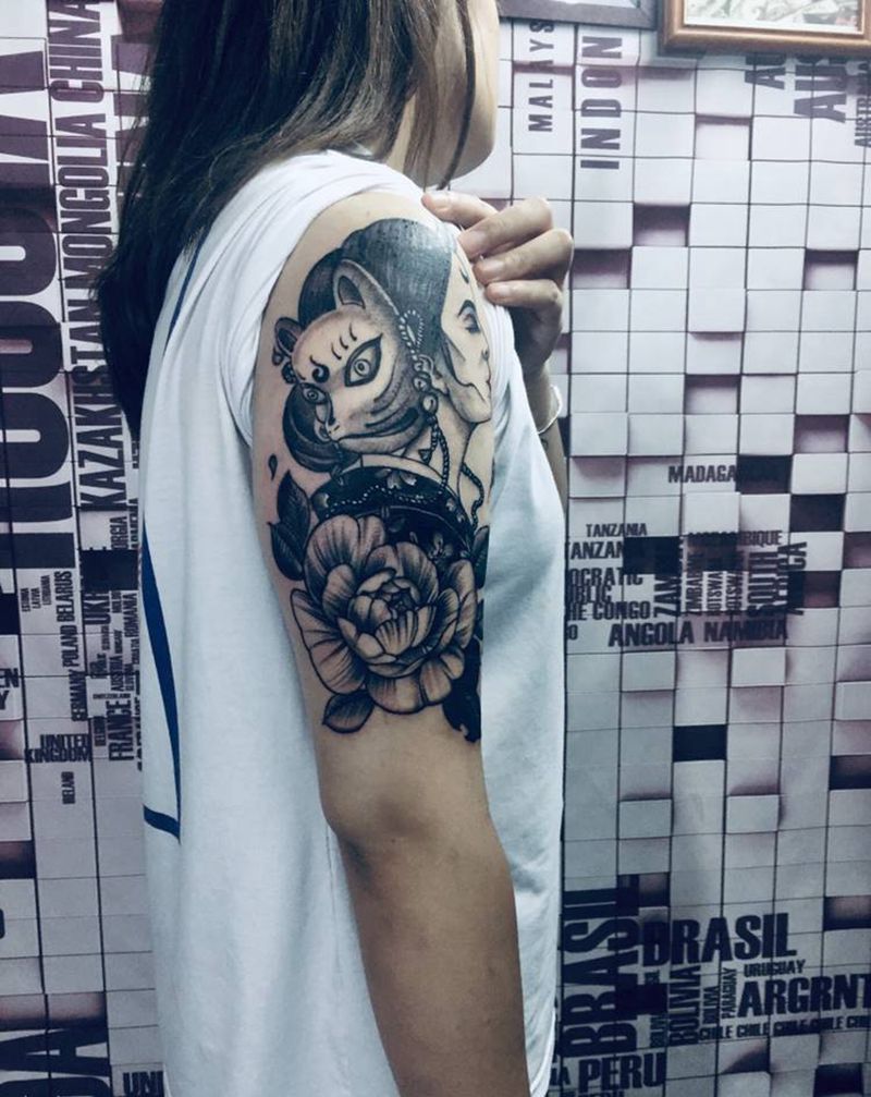 艺妓纹身图片_手臂纹身图案