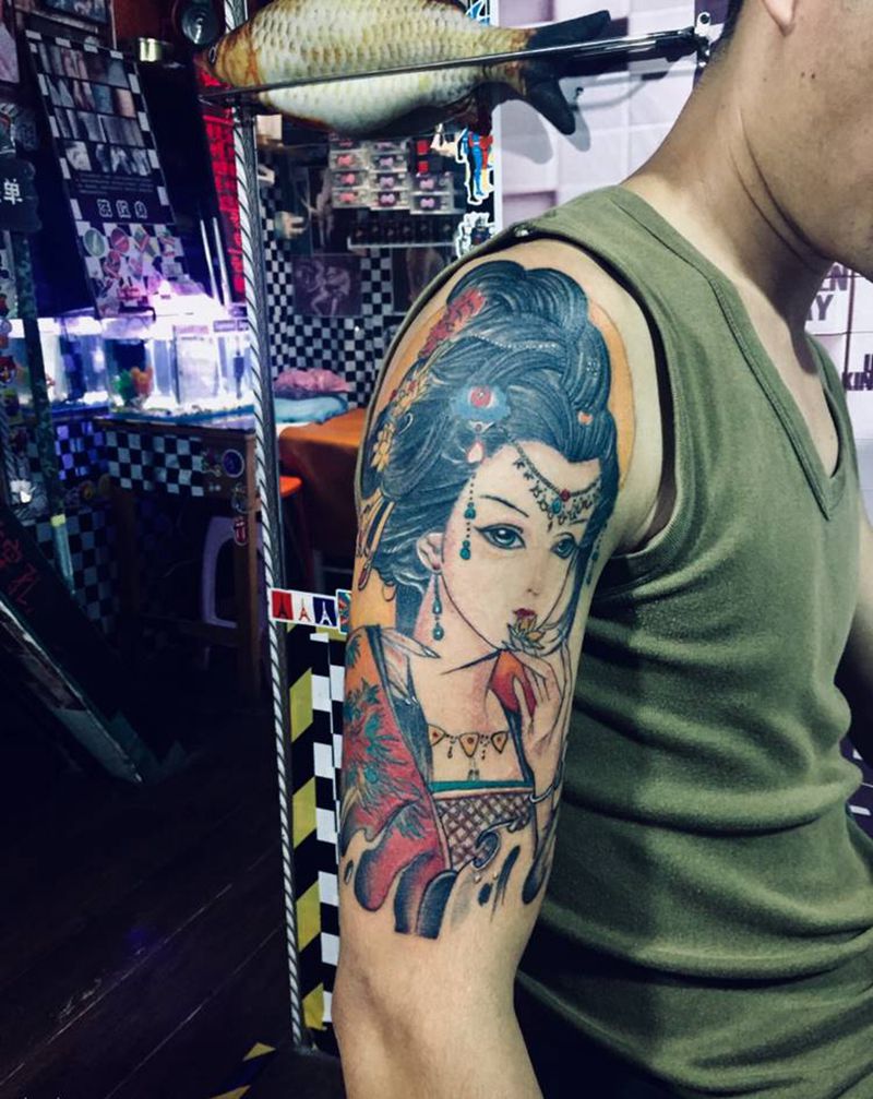 艺妓纹身图片_手臂纹身图案