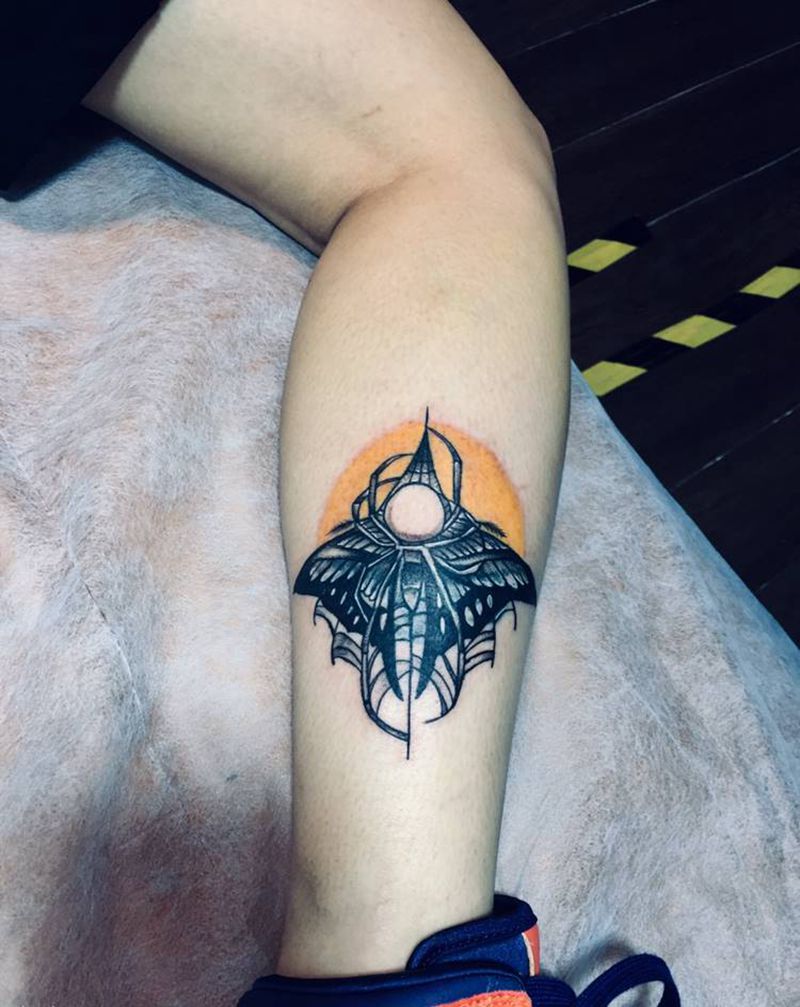 图腾遮盖纹身图片_腿部纹身图案