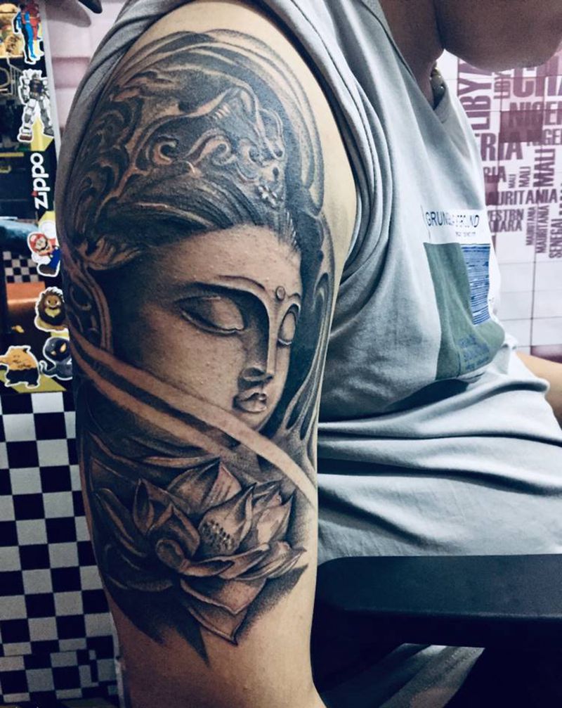 佛纹身图片_手臂纹身图案