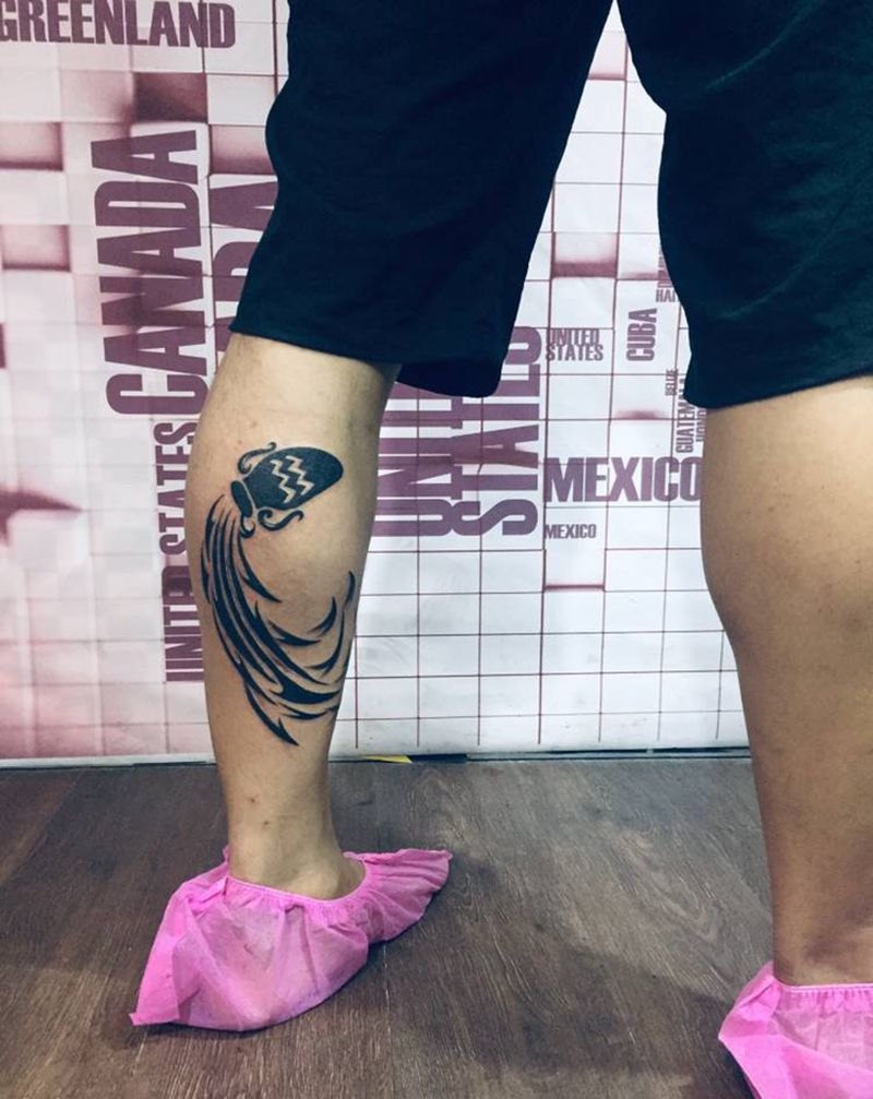 疤痕遮盖纹身图片_腿部纹身图案