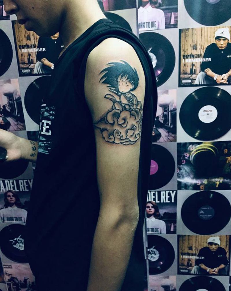 龙珠遮盖纹身图片_手臂纹身图案