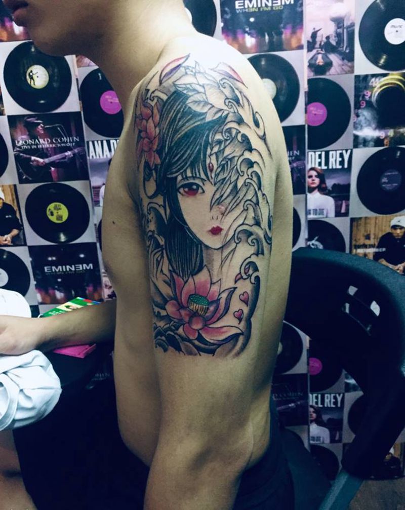 艺妓纹身图片_手臂纹身图案