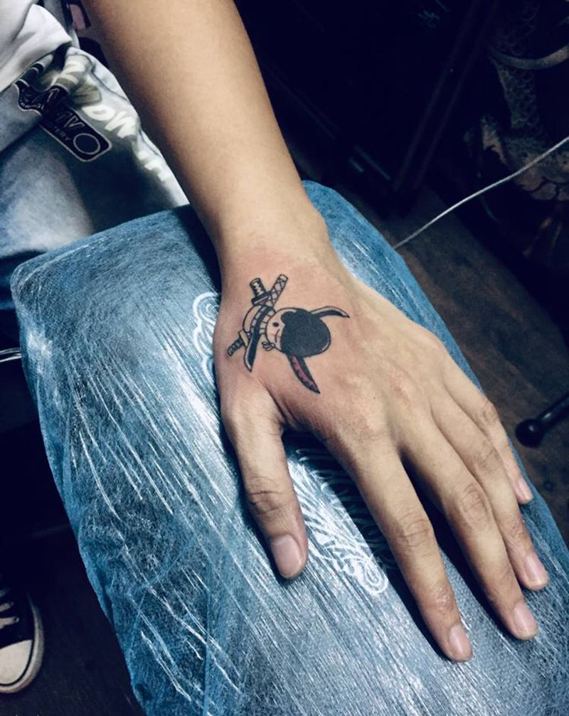 索隆纹身图片_手部纹身图案