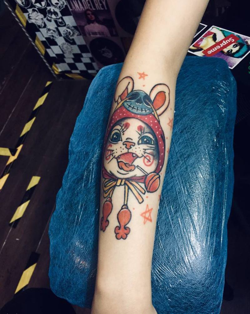 兔子恢复三个月纹身图片_手臂纹身图案
