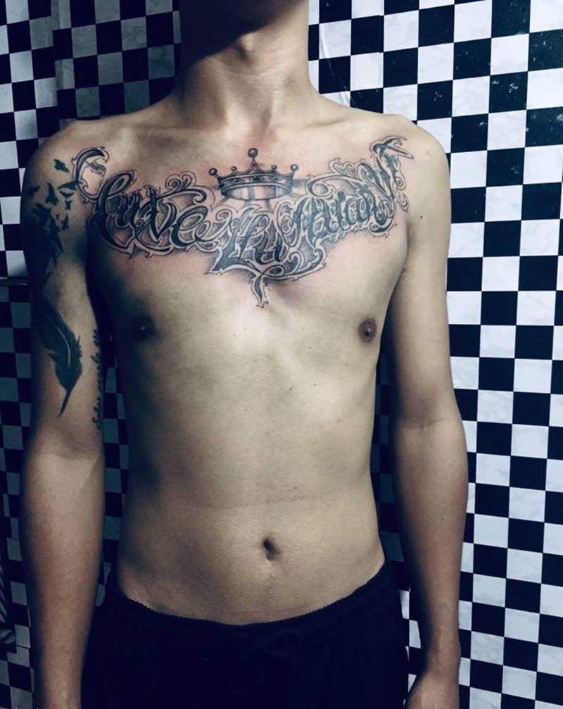 奇卡诺花胸纹身图片_胸部纹身图案