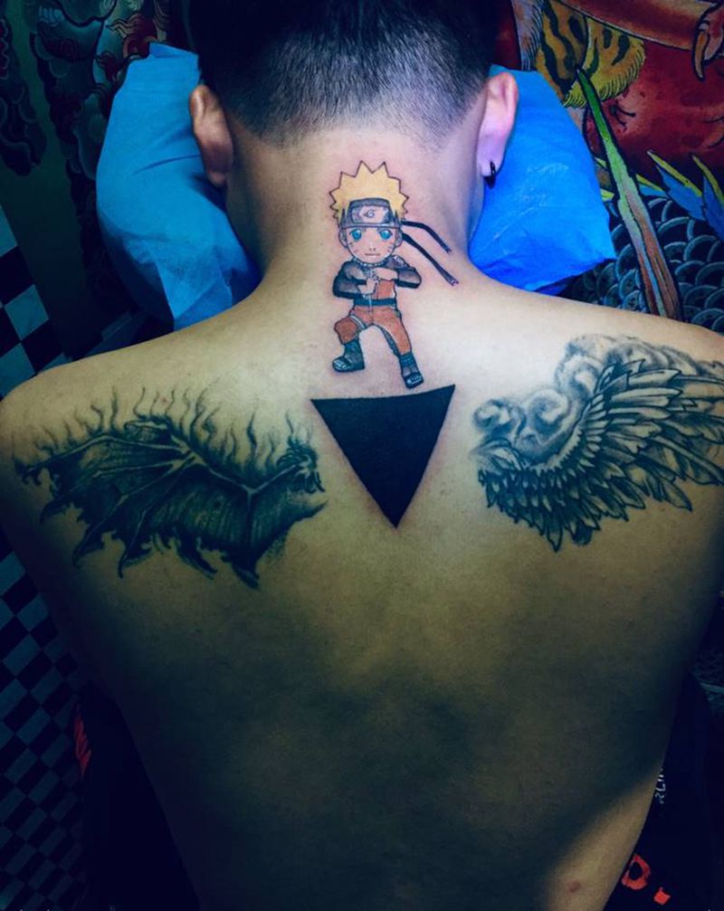 鸣人纹身图片_背部纹身图案