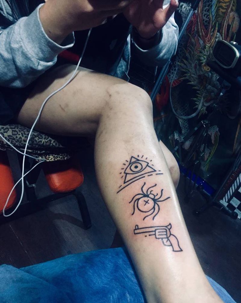 小图纹身图片_腿部纹身图案