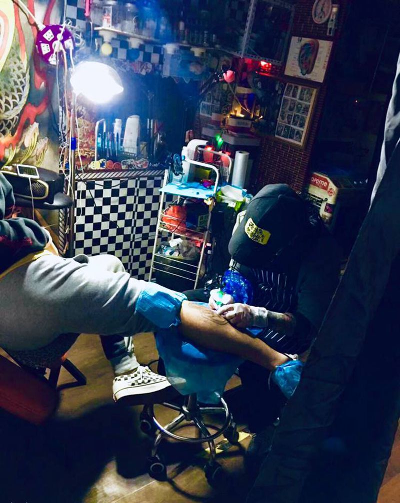 日常纹身图片_腿部纹身图案