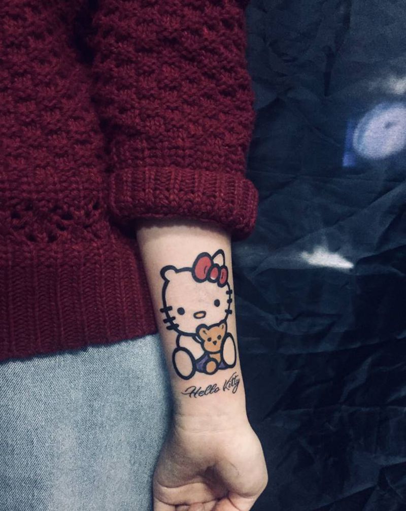 HelloKitty纹身图片_手臂纹身图案