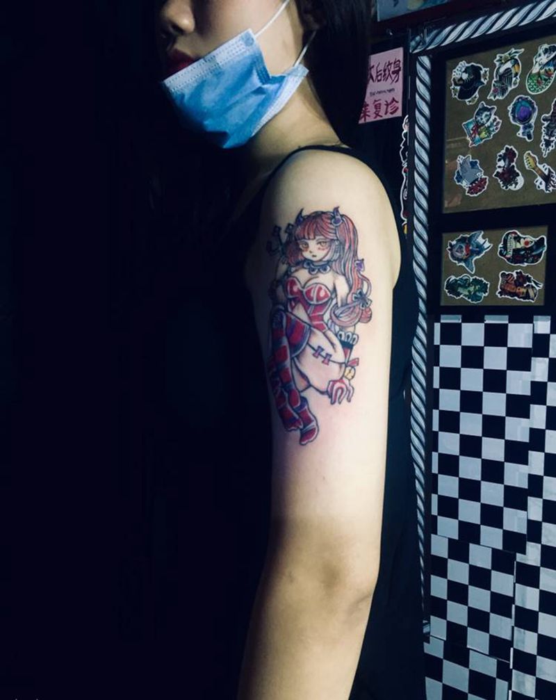 美女纹身图片_手臂纹身图案