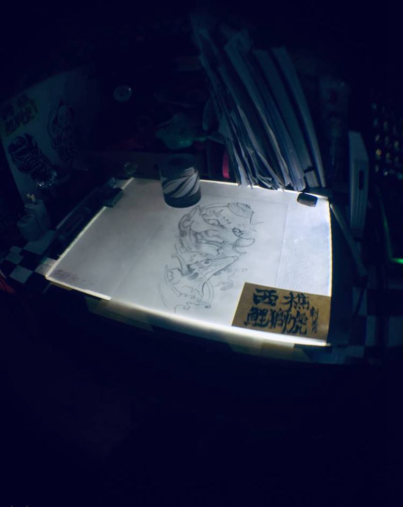 雨伞纹身图片_手臂纹身图案