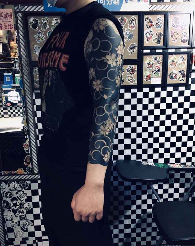 花臂未完待续纹身图片_手臂纹身图案