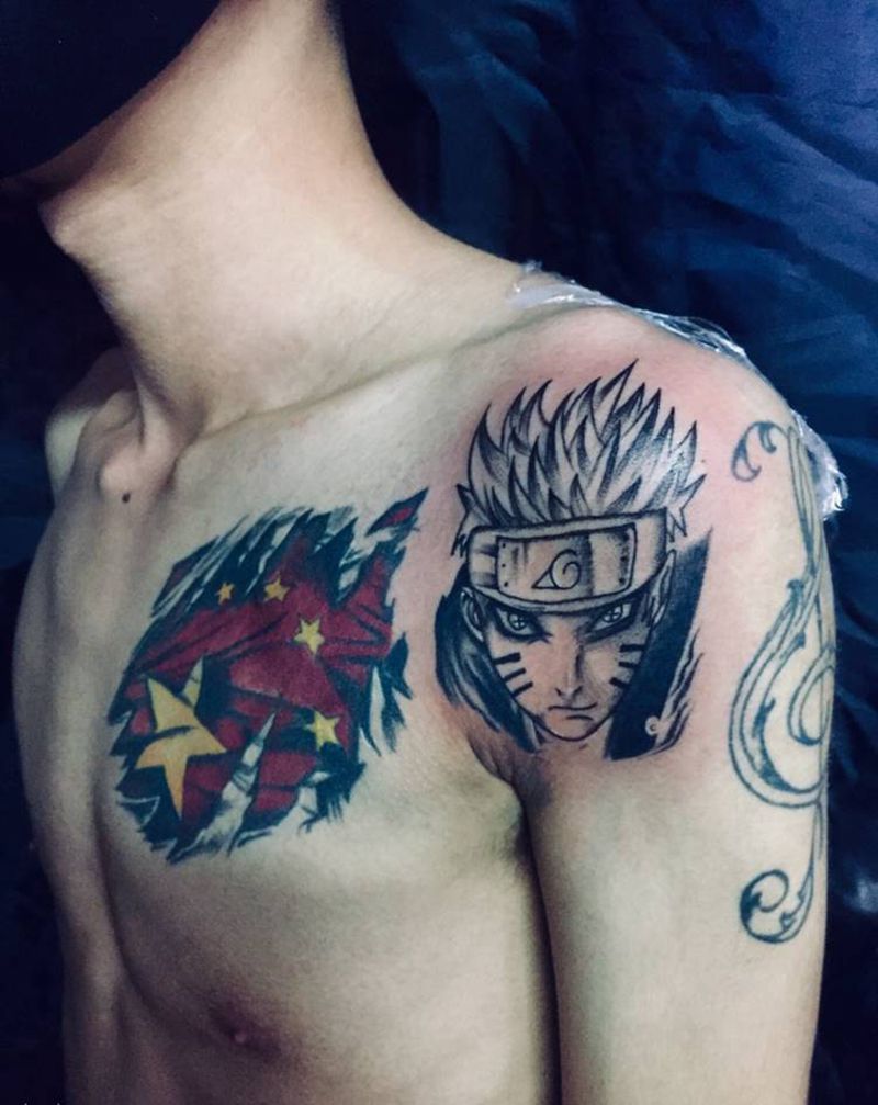 鸣人纹身图片_手臂纹身图案