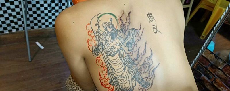 手绘云雾纹身图片