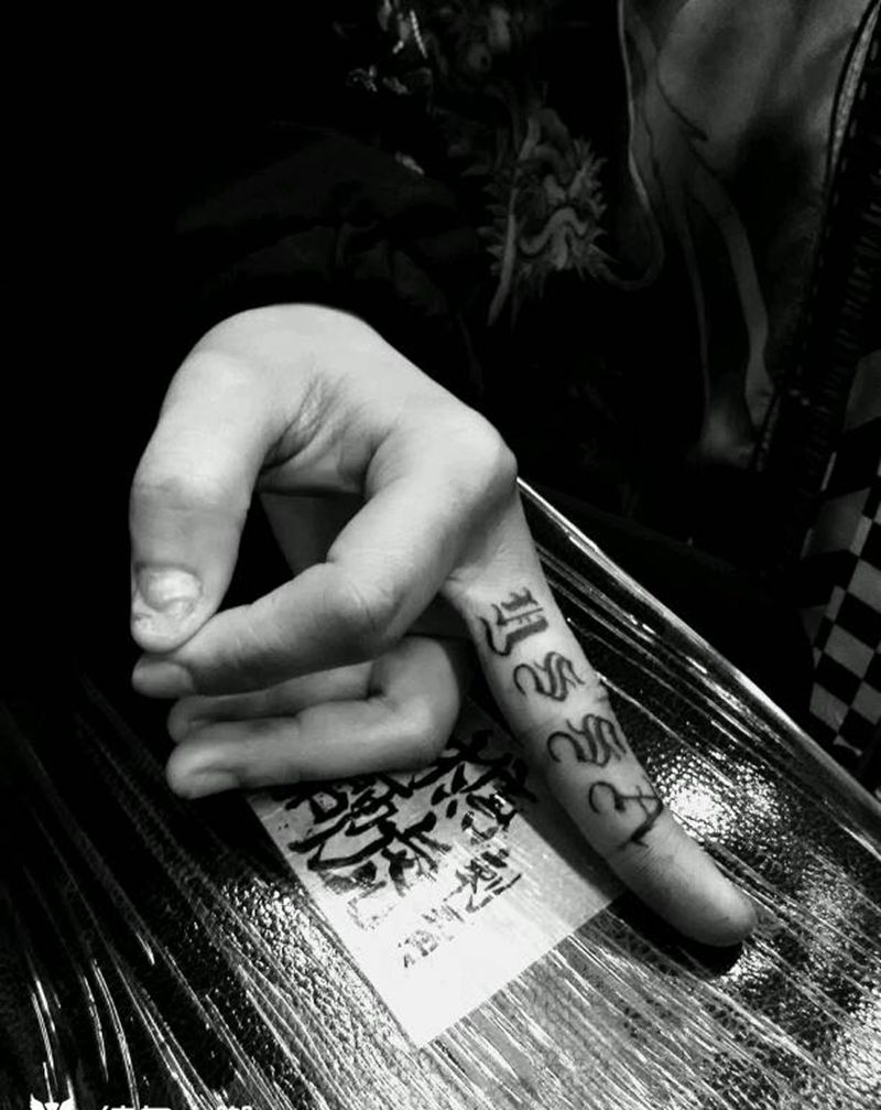 手指纹身纹身图片