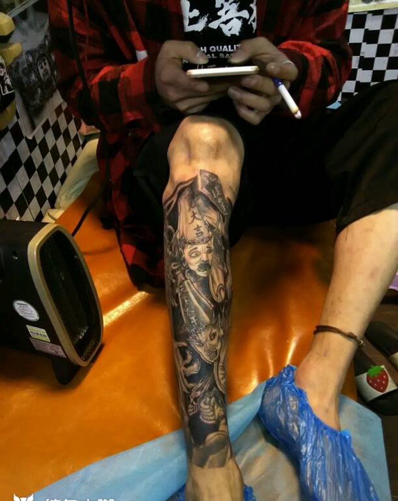 黑白无常纹身图片