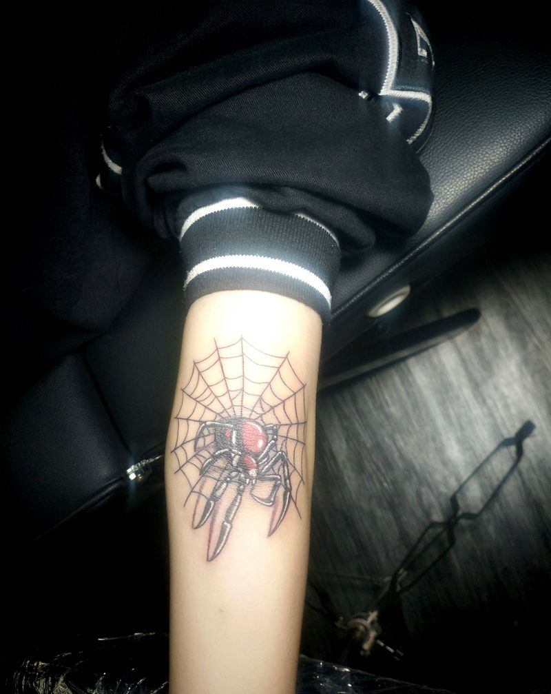 蜘蛛网。卡通纹身图片_手臂手部New SchoolOld School纹身图案