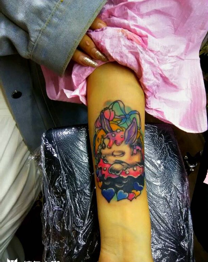 兔子马卡龙纹身图片