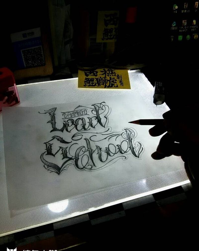 未画完纹身图片