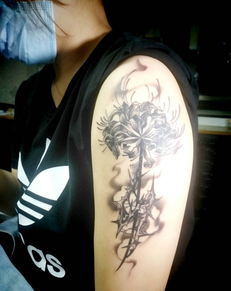 彼岸花纹身图片_手臂New School纹身图案