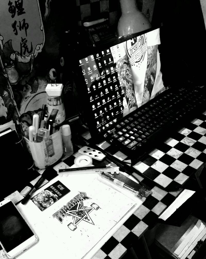 滑板客纹身图片