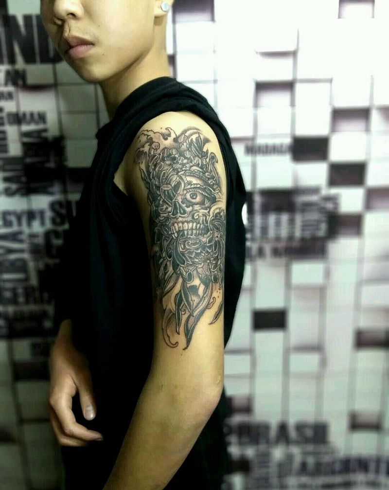 嘎巴拉纹身图片_手臂纹身图案