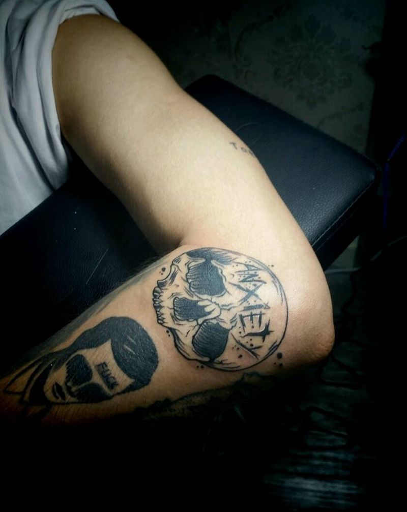 骷髅纹身图片_手臂Old School纹身图案