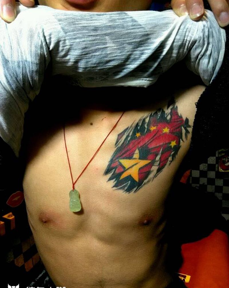 国旗恢复40天纹身图片