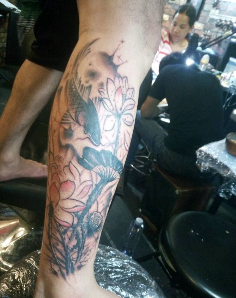 近期作业纹身图片_肩部胸部手臂腿部欧美传统写实动物人物成品纹身图案