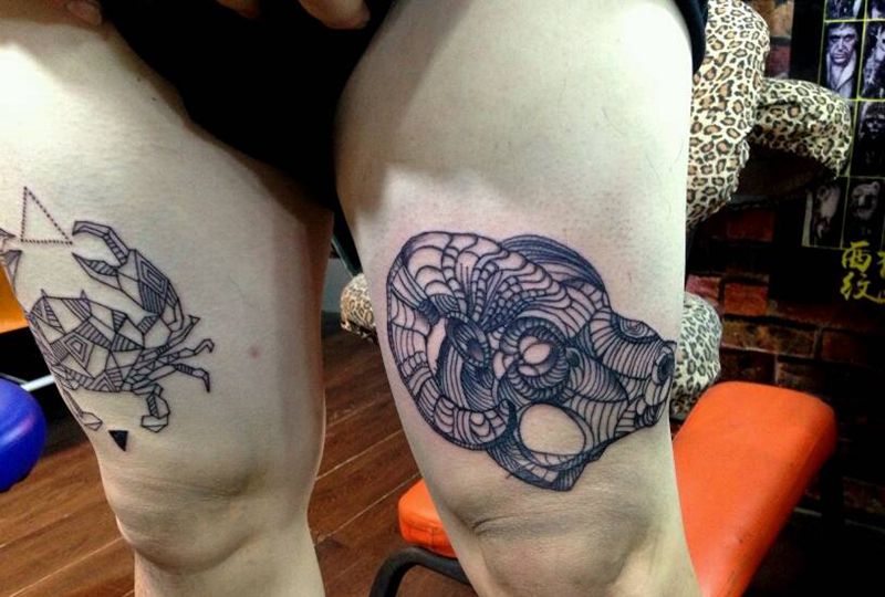 山羊座纹身图片