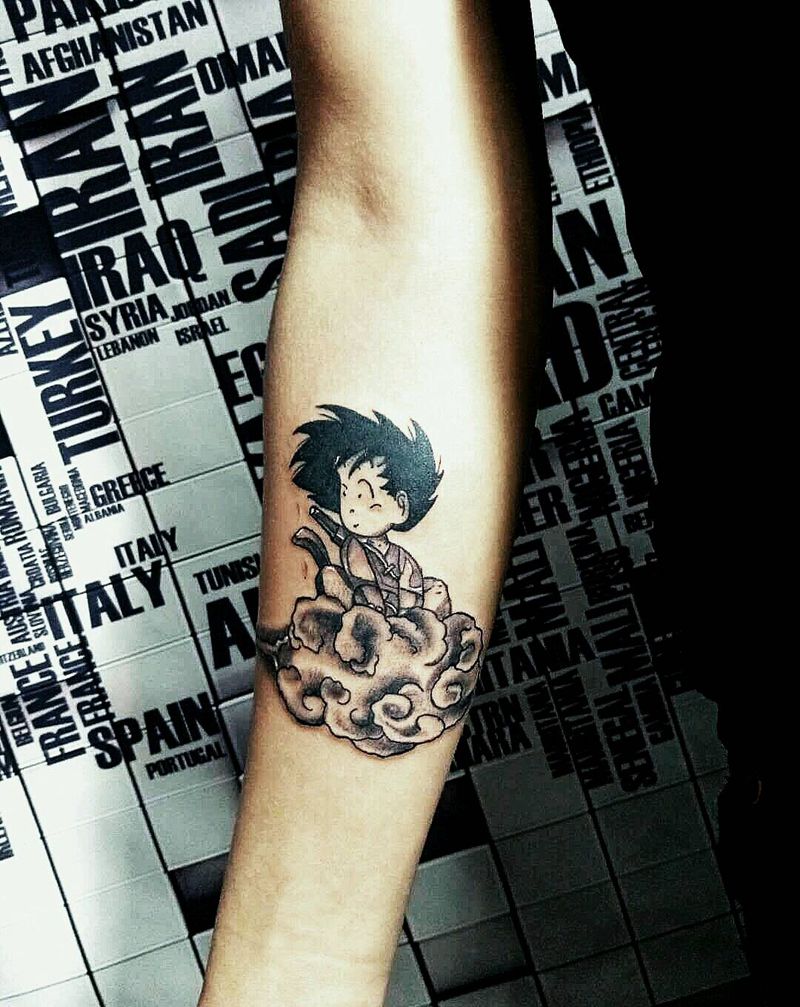 龙珠小悟空纹身图片_手臂纹身图案