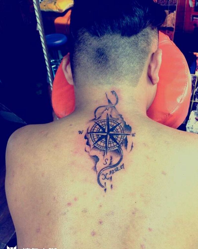 指南针纹身图片