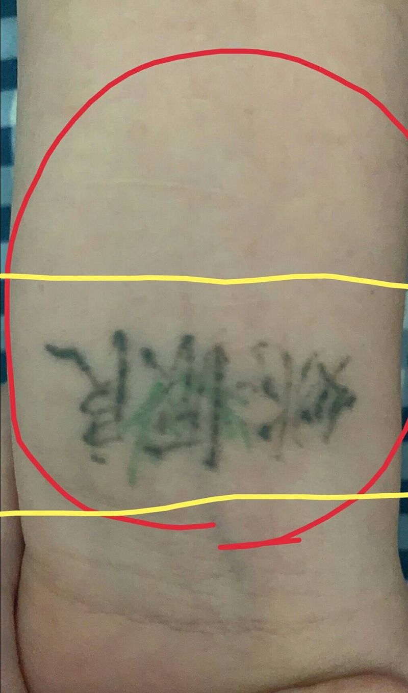 手腕遮盖。字母。猫咪纹身图片_手臂New School水彩纹身图案