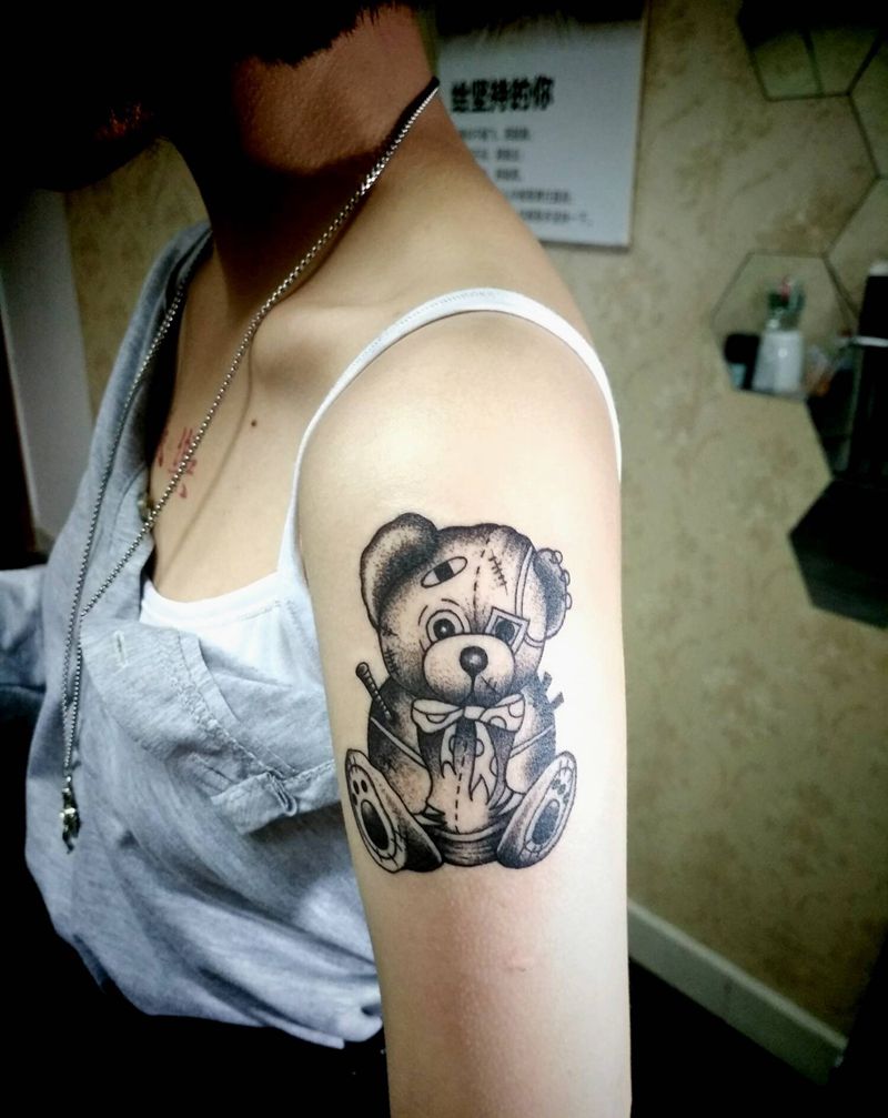 布偶熊纹身图片_手臂New SchoolOld School纹身图案