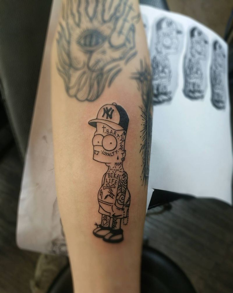 小清新纹身图片_手臂Old School纹身图案