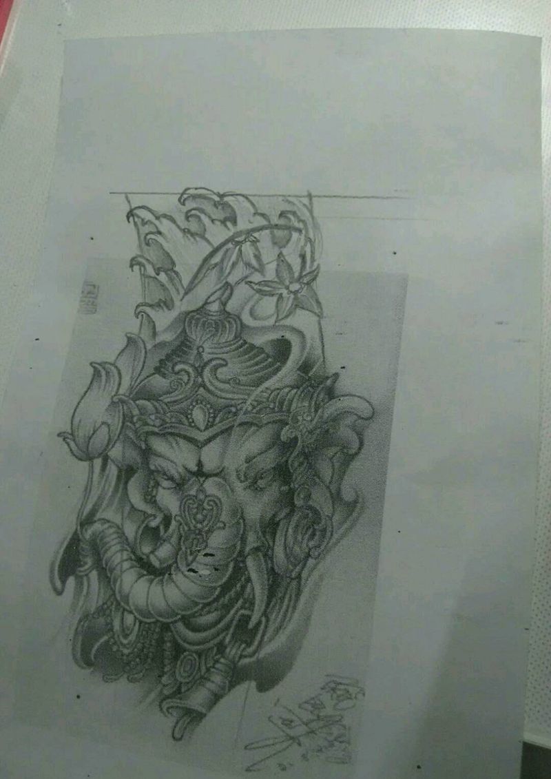 象神添加纹身图片